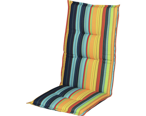 Pruhovaný polstr na zahradní nábytek s vysokým opěradlem