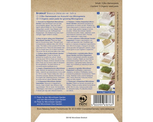 Balení sad pro pěstování Microgreen brokolice s návodem