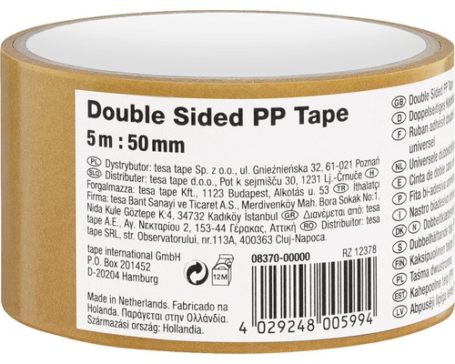 Oboustranná PP páska, 5 metrů krát 50 milimetrů