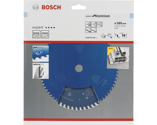 Logo Bosch. Kotoučová pila Expert Aluminium o průměru 165 milimetrů