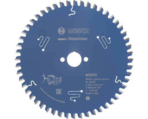Pilový řezný kotouč pro okružní pily Expert for Aluminium Ø 165x20 mm Z 52 Kotoučová pila Bosch Expert Aluminium o průměru 165 milimetrů
