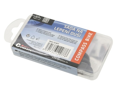 Sada na opravu duší jízdních kol v průhledném obalu