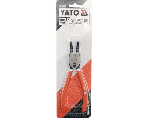 Kleště na pojistné kroužky Yato, 180 milimetrů, v blistru