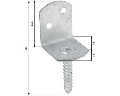 Rohový spoj s šroubem a rozměry