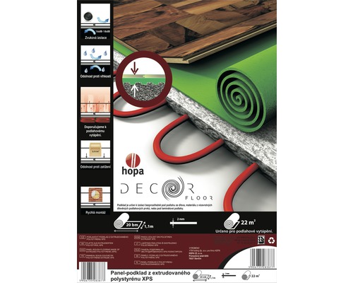 Panel Hopa Decor Floor z extrudovaného polystyrenu XPS pro podlahové vytápění