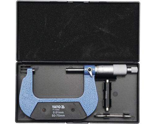 Mikrometrický šroub Yato v pouzdře, rozsah měření 50 až 75 milimetrů