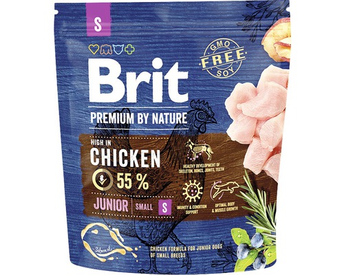 Granule pro psy Brit Premium by Nature Junior S 1 kg Brit Premium Junior Small krmivo pro psy s kuřecím masem pro malá plemena