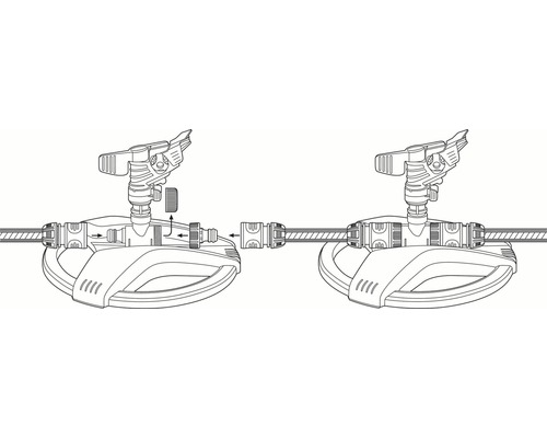 Ilustrace instalace zahradního zavlažovače s hadicovou přípojkou