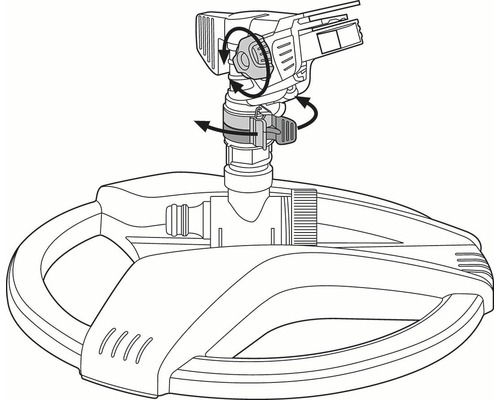 Ilustrace zavlažovače trávníku s nastavitelným rozsahem postřiku