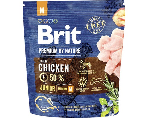 Granule pro psy Brit Premium by Nature Junior M 1 kg Brit Premium Junior Medium suché krmivo pro psy s kuřecím masem