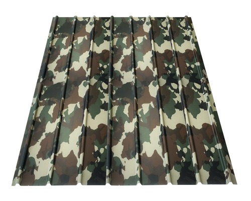 Stěnový panel Precit Roof H12 Camouflage 1500 x 910 x 0,4 mm Trapézový plech s maskovacím vzorem pro zastřešení