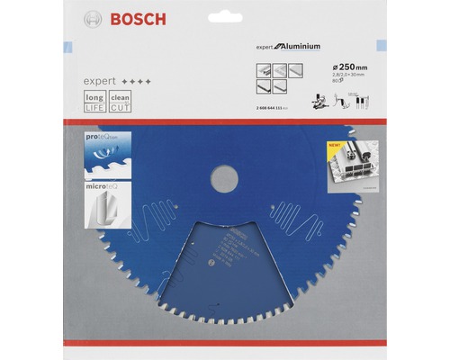 Logo Bosch. Kotoučová pila Expert Aluminium, průměr 250 milimetrů