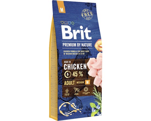 Granule pro psy Brit Premium by Nature Adult M 15 kg Brit Premium by Nature krmivo pro dospělé psy středních plemen
