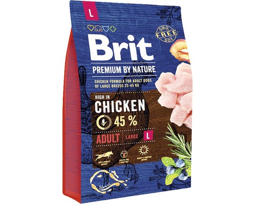 Granule pro psy Brit Premium by Nature Adult L 3 kg Brit Premium by Nature suché krmivo pro psy velkých plemen s kuřecím masem
