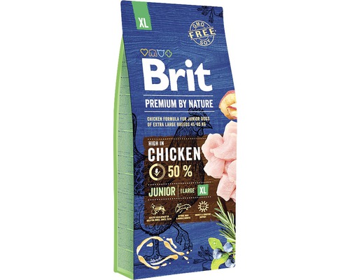 Granule pro psy Brit Premium by Nature Junior XL 15 kg Brit Premium Junior XL suché krmivo pro psy s kuřecím masem