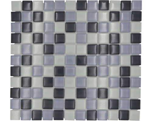 Skleněná mozaika XCM 8125 30,5x32,5 cm šedá/černá/bílá