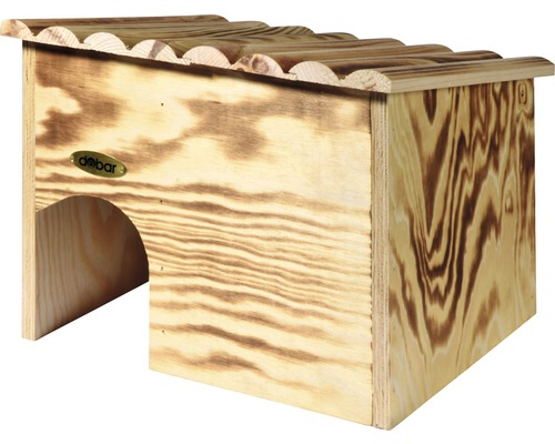 Domeček pro ježky 31 x 27 x 24 cm borovice Dřevěný domek pro ježky s vlnitou střechou