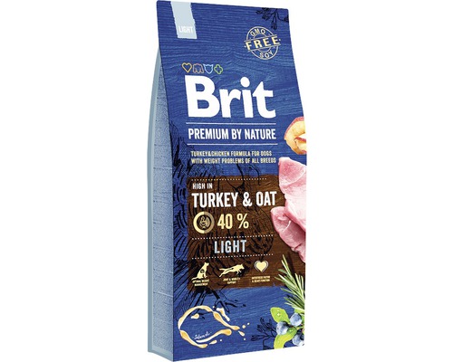 Granule pro psy Brit Premium by Nature Light 15 kg Brit Premium by Nature Light krmivo pro psy s krůtím a kuřecím masem pro psy s problémy s váhou