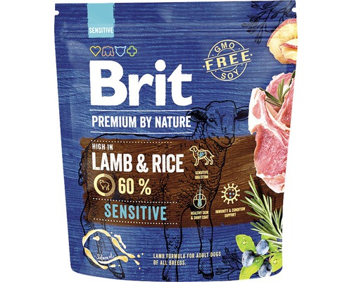 Granule pro psy Brit Premium by Nature Sensitive 1kg Brit Premium Sensitive krmivo pro psy s jehněčím masem a rýží