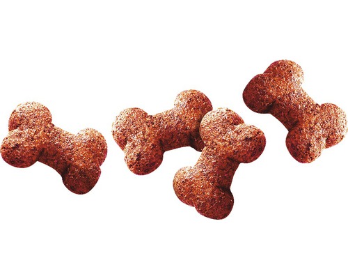 Čtyři psí sušenky ve tvaru kosti