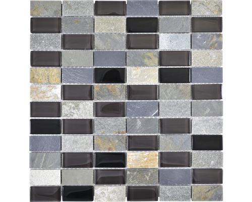 Mozaika šedá černá béžová 31x32,5 cm