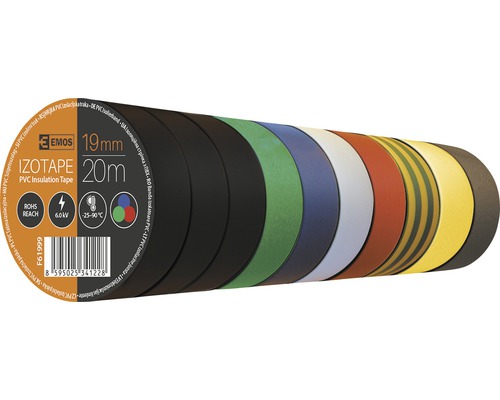 Izolační páska Emos PVC 19mm / 20m mix 10ks