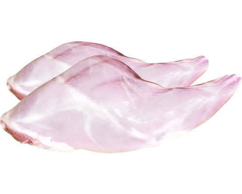 Dvě syrové králičí stehna.