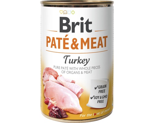 Konzerva pro psy Brit Paté & Meat Turkey 400 g