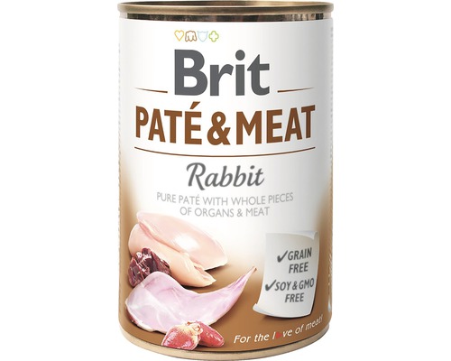Konzerva pro psy Brit Paté & Meat Rabbit 400 g