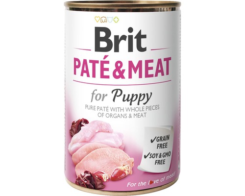 Konzerva pro psy Brit Paté & Meat for Puppy 400 g