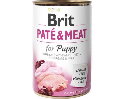Konzerva pro psy Brit Paté & Meat for Puppy 400 g Brit Paté & Meat krmivo pro štěňata v konzervě