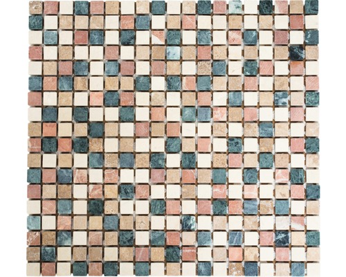 Mozaika z přírodního kamene MOS 15/RND 30,5x32,5 cm béžová/cotto/zelená/černá