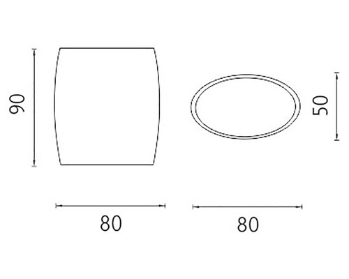 Technický výkres nábytku s rozměry.