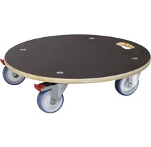 Kulatá dřevěná podložka pod nábytek se třemi kolečky