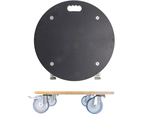 Kulatá klekačka s kolečky a držadlem