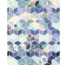 Geometrický krychlový vzor s různými texturami