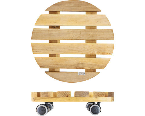 Dřevěný podstavec na květináč s kolečky