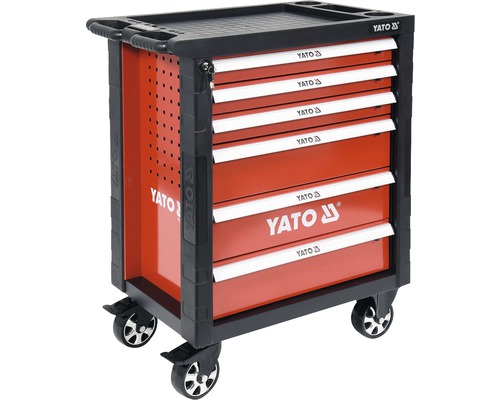 Dílenský vozík s několika zásuvkami a kolečky