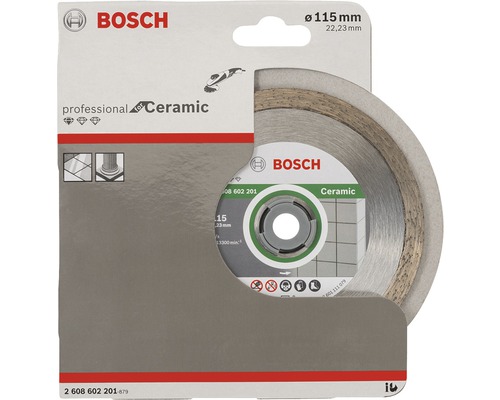 Řezný kotouč Bosch Ceramic o průměru 115 milimetrů v obalu