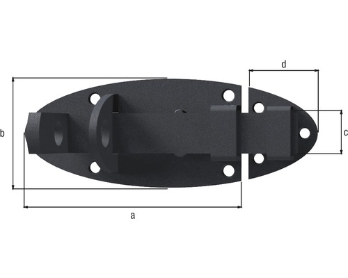 Oválná závora s rozměry