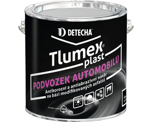 Antikorozní barva Tlumex Plast na auto a podvozek 2 kg černá Detecha Tlumex Plast ochrana podvozku automobilu