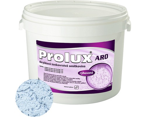 Tenkovrstvá omítka Prolux ARO 1,5 mm tónovaná 25 kg Kbelík s akrylátovou tenkovrstvou omítkou