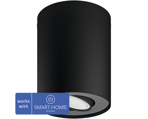 LED bodové osvětlení Philips HUE Pillar 5W 350lm 2200-6500K černé s dálkovým ovládáním - kompatibilní se SMART HOME by hornbach