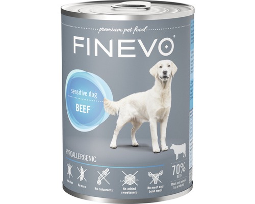 Konzerva pro psy FINEVO Sensitive Dog hovězí čisté 400 g