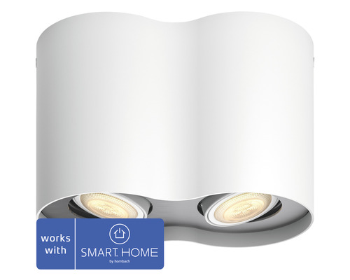 LED bodové osvětlení Philips HUE 56332/31/P6 Pillar 2x 5W 2x 350lm 2200-6500K bílé s dálkovým ovládáním - kompatibilní se SMART HOME by hornbach