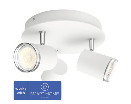 LED bodové osvětlení Philips HUE 34181/31/P6 Adore IP44 3x 5W 3x 350lm 2200-6500K bílé s dálkovým ovládáním - kompatibilní se SMART HOME by hornbach