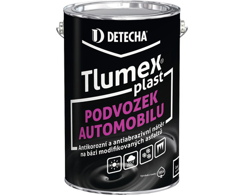 Antikorozní barva Tlumex Plast na auto a podvozek 4 kg černá Detecha Tlumex Plast ochrana podvozku automobilu plechovka