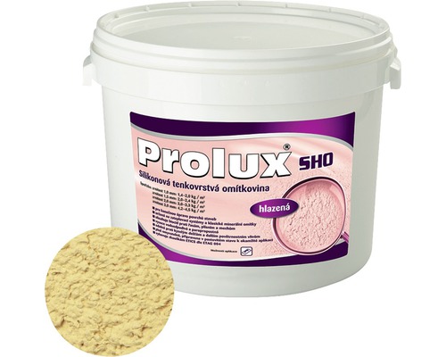 Tenkovrstvá omítka Prolux SHO 2 mm tónovaná 25 kg Kbelík se silikonovou omítkou