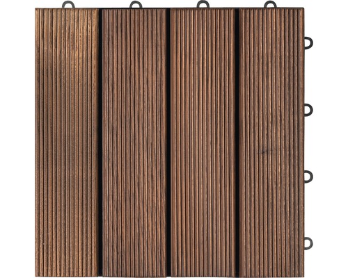 Dřevěná terasová dlaždice s drážkovaným vzorem