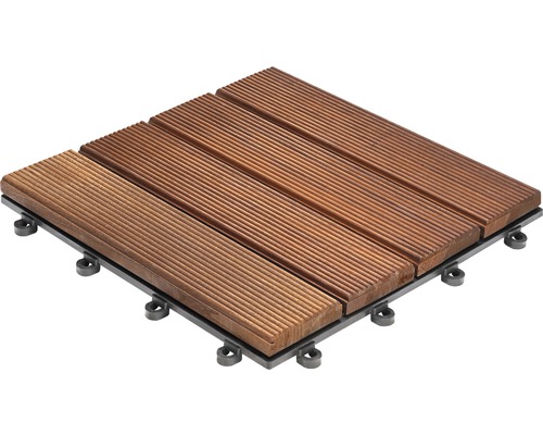 Dřevěná dlaždice Florco 30 x 30 cm s klick systémem 4lamelová termo jasan balení 6 ks